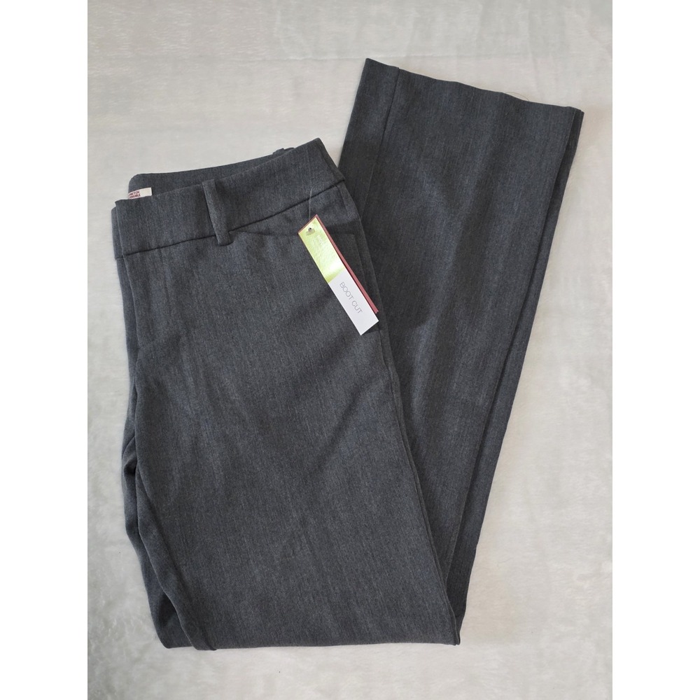 Merona Womens Size 6 charcoal gray Mid rise bootcut stretch pant slim hip Casual